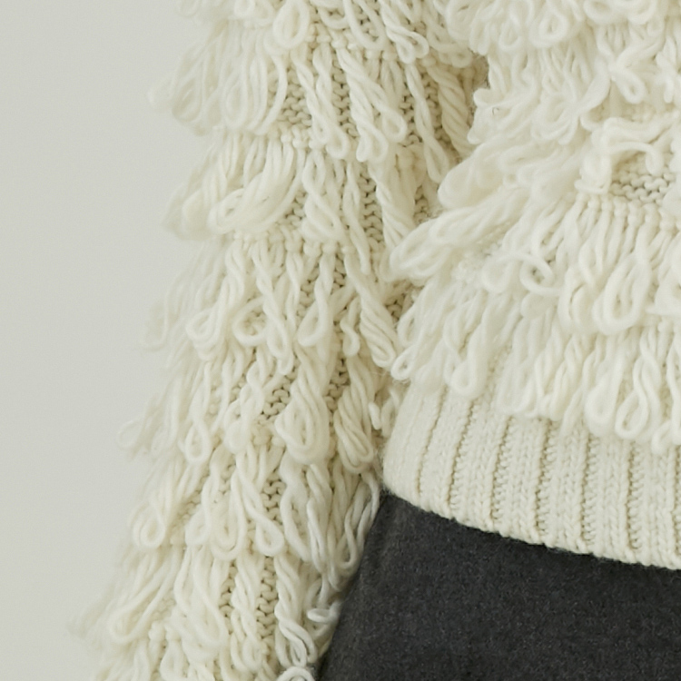 定制冬季重磅立领流苏针织毛衣