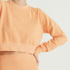 浅橙色偷洞设计简约时尚两件套女装短裤