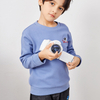 蓝色圆领长袖经典设计宇航员男孩运动衫