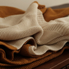 定制拼色设计 100% 纯棉链接针织沙发毯